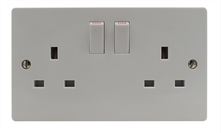 13A Double Pole Switch Socket 2 Gang